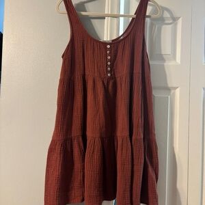Burnt Orange Short Sleevless Dress Size L